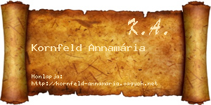 Kornfeld Annamária névjegykártya