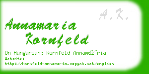 annamaria kornfeld business card